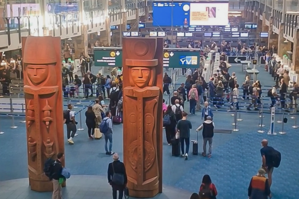 Aeroporto di Vancouver all'arrivo